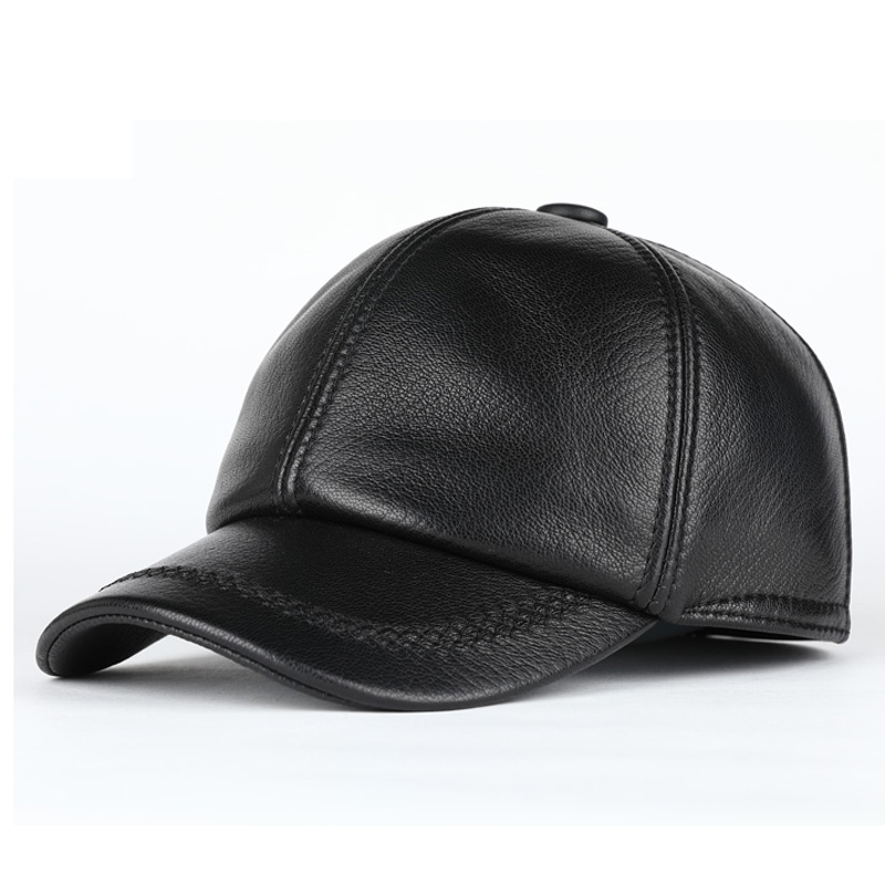 Baseball Cap Structured - Erwachsene neue Echt leder Hut Männer