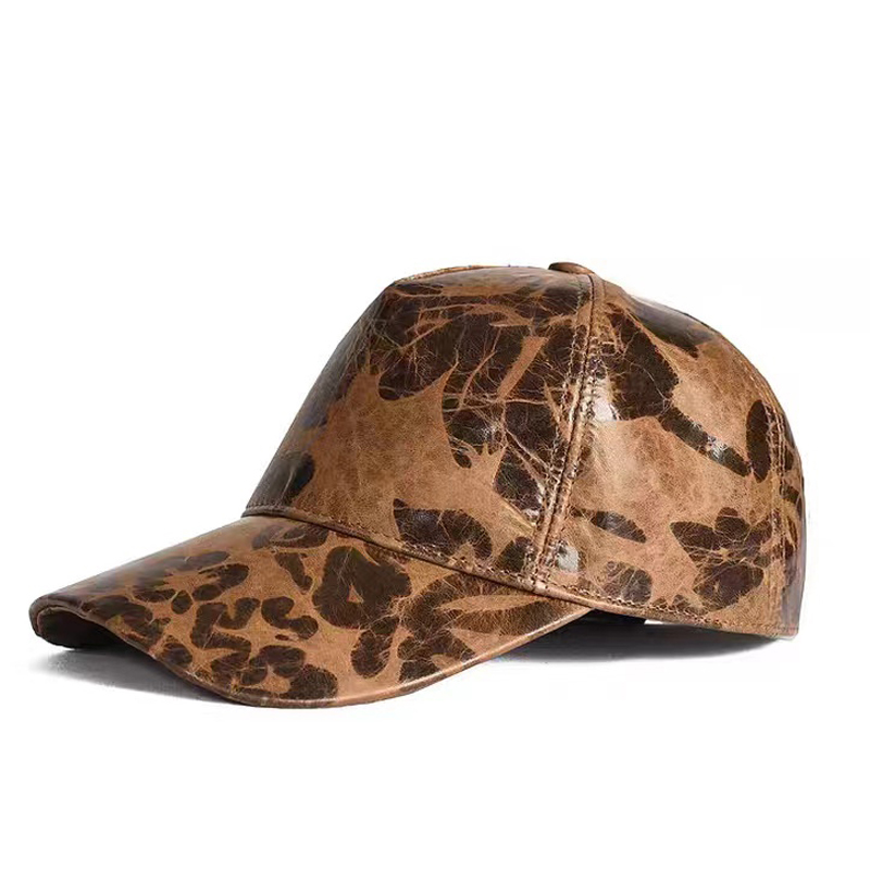 Baseball Cap Structured - Buchstaben Gedruckt Leder Baseball Caps für