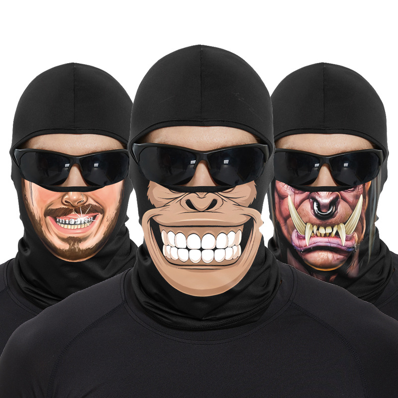 Skull Cap Helmet Liner - Lustige Affe Mund Schädel Sturmhaube Voll