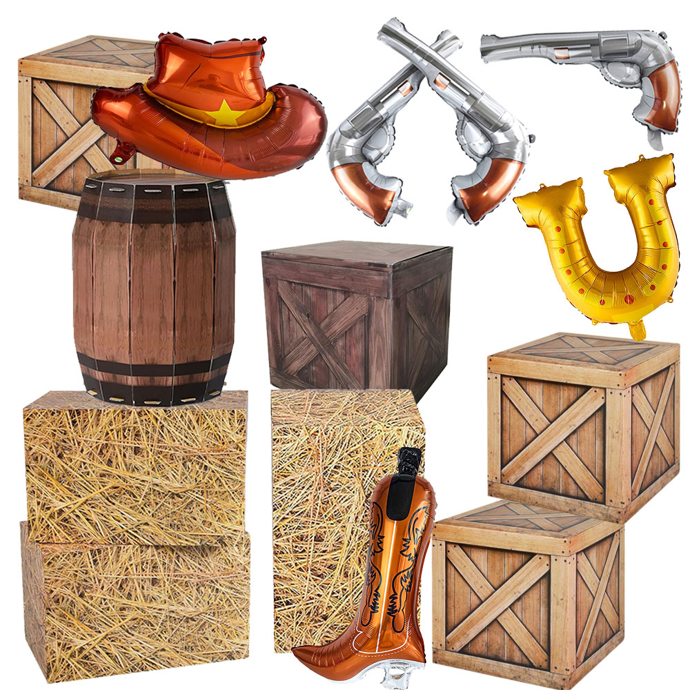 Cowboy Hat Straw - Western Cowboy Geburtstag Party Dekor Heuballen