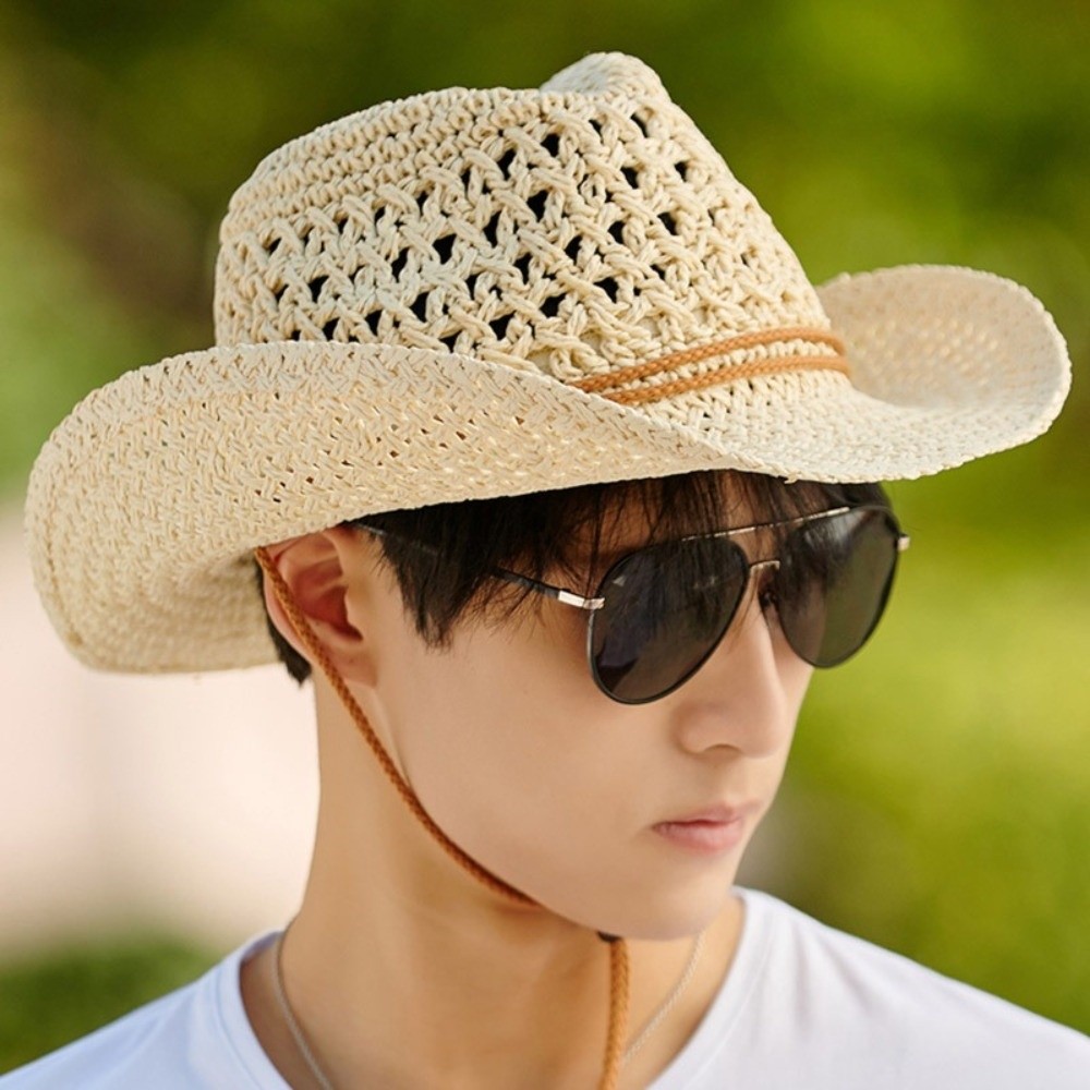 Retro-Sonnenhut mit breiter Kr – Cowboy Hat Straw Bewertung und Preis