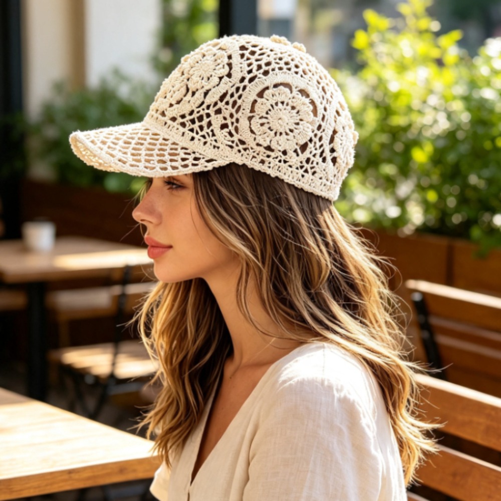 Handgehäkelte, ausgehöhlte Bas – Baseball Cap Structured Bewertung und Preis