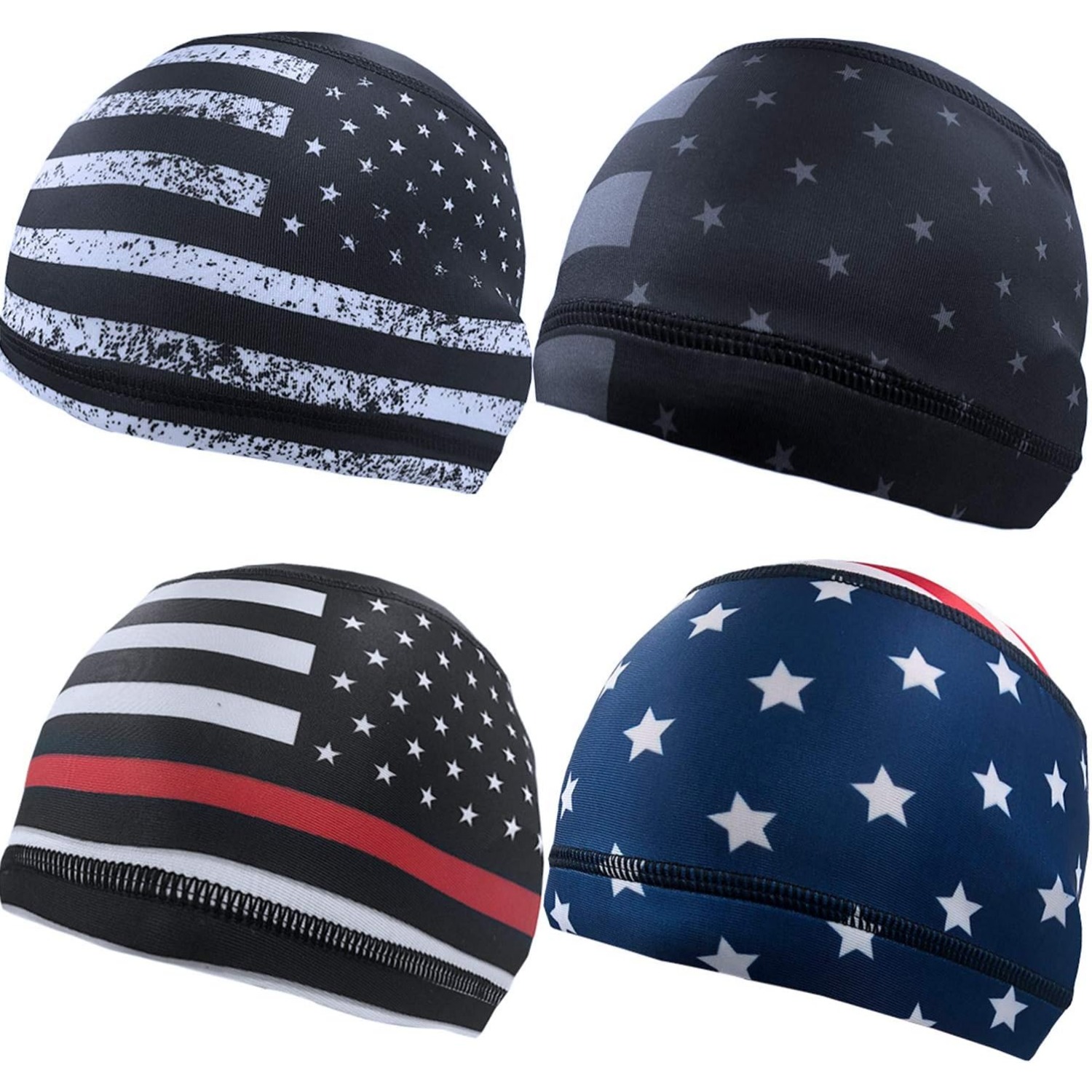4x US-Flaggen-Totenkopfmütze,  – Skull Cap Helmet Liner Bewertung und Preis
