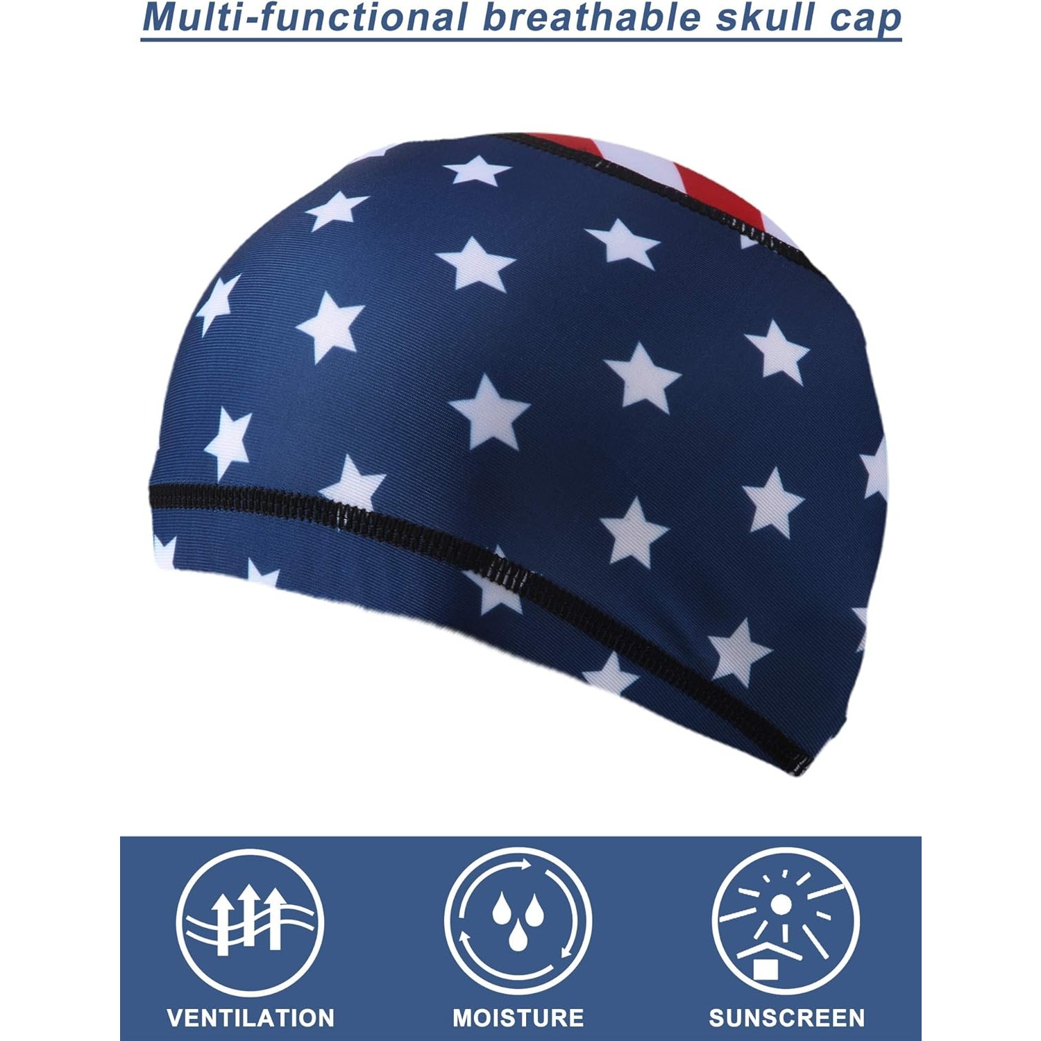 4x US-Flaggen-Totenkopfmütze,  – Skull Cap Helmet Liner Bewertung und Preis